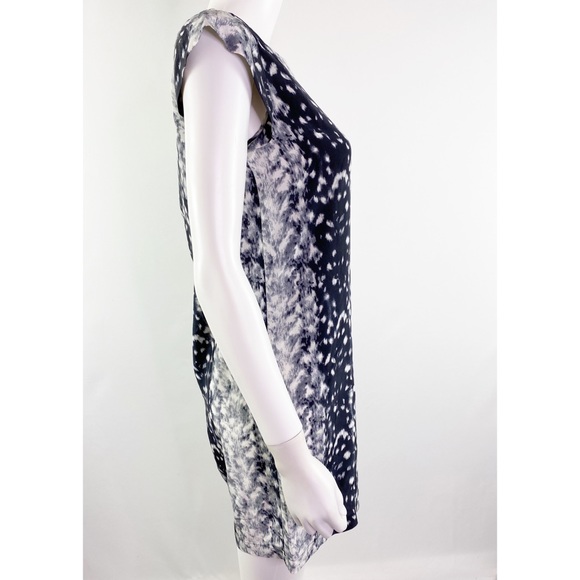 Joie WEAVER Gray Snow Leopard Silk Shift Dress - Picture 7 of 9